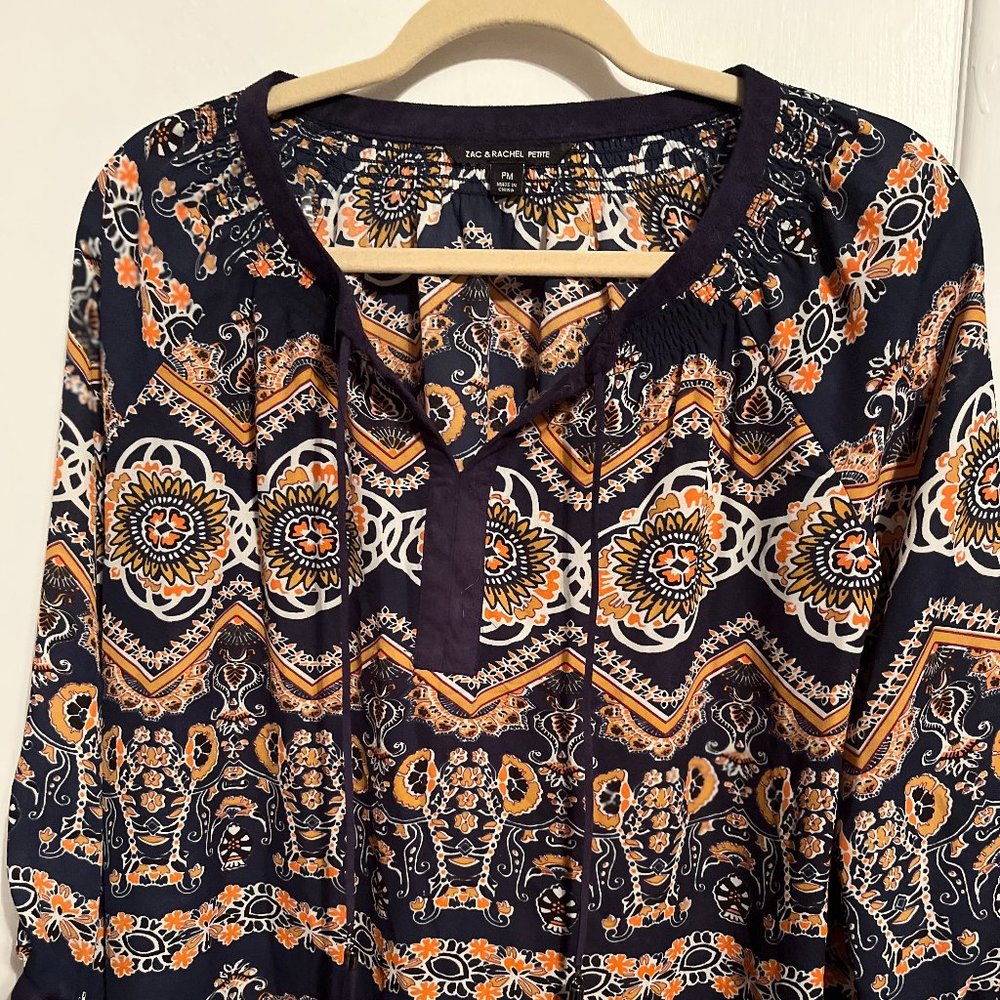 NWT ZAC & RACHEL   3/4 SLEEVE BLOUSE SZ PM